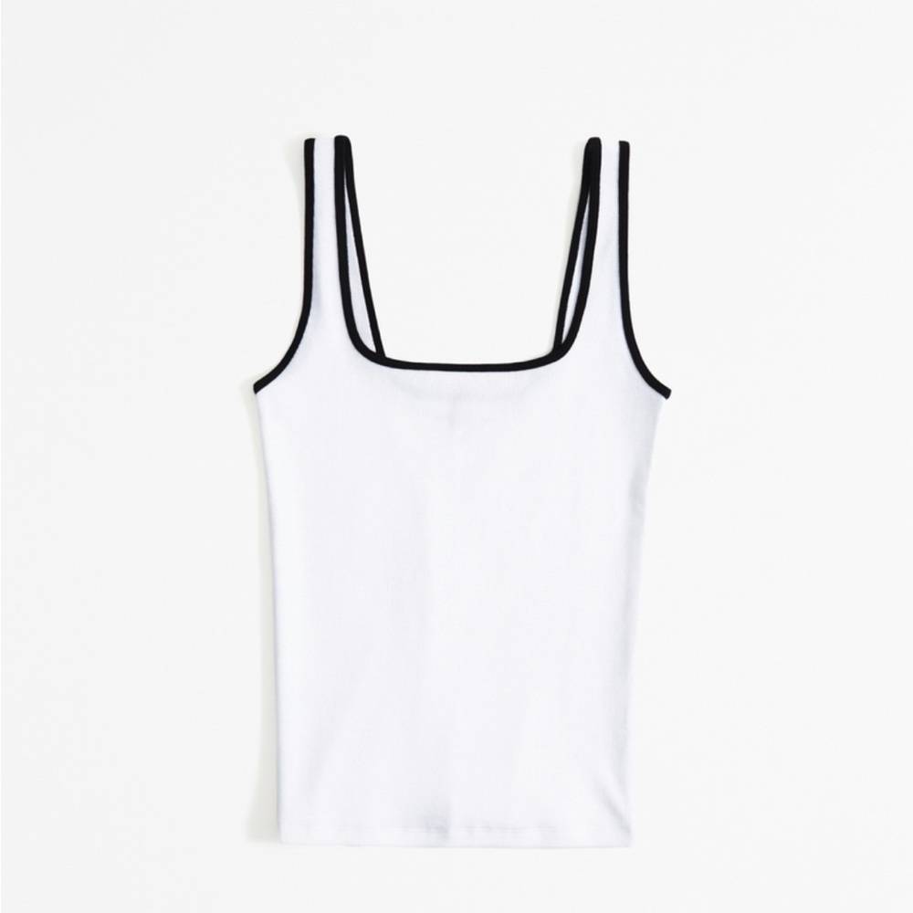 NWT Abercrombie & Fitch Essential Tuckable Squareneck Rib Tank XS